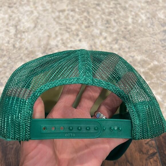 VTG OTTO Snapback Mesh Trucker Hat globe VTG Green NOS NWOT - Picture 2 of 7